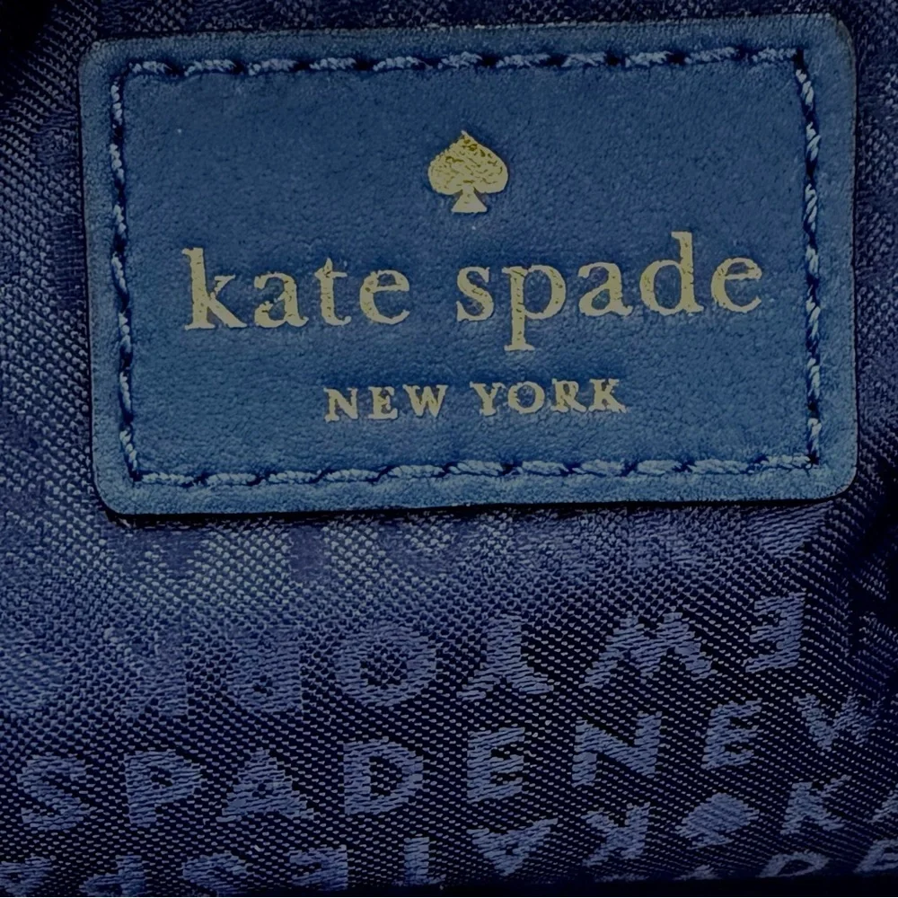 Kate Spade New York Hyacinth Maple Court Maxime Leather Tote Royal Blue Scallop